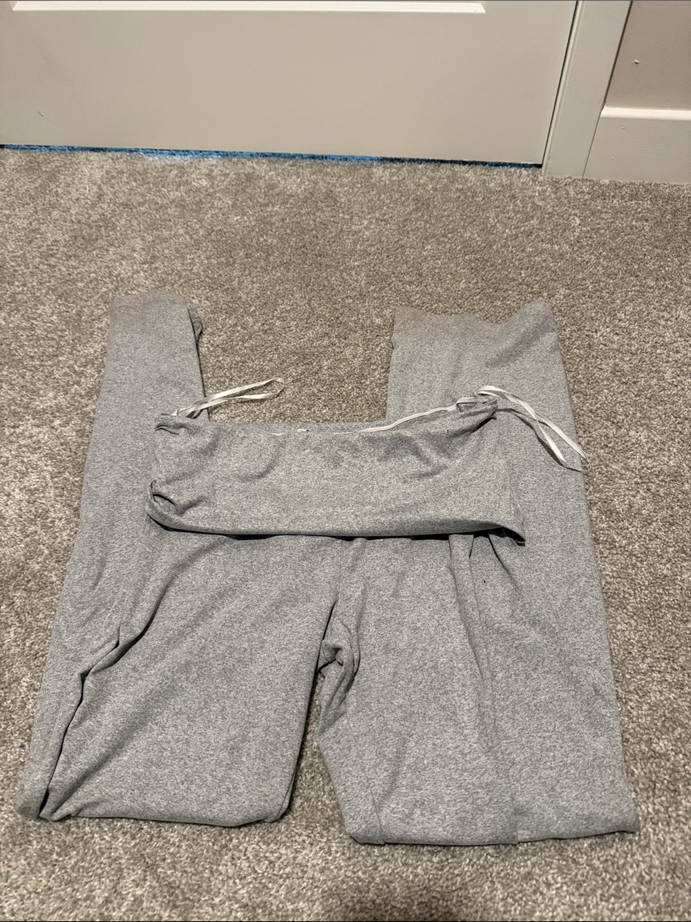Grey foldover yoga pants